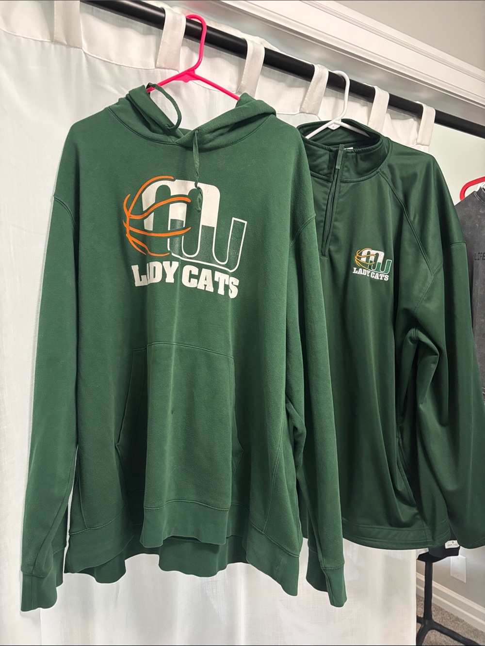 Nike Green Lady Cats Zip-Up Sweater with Orange & White Logo